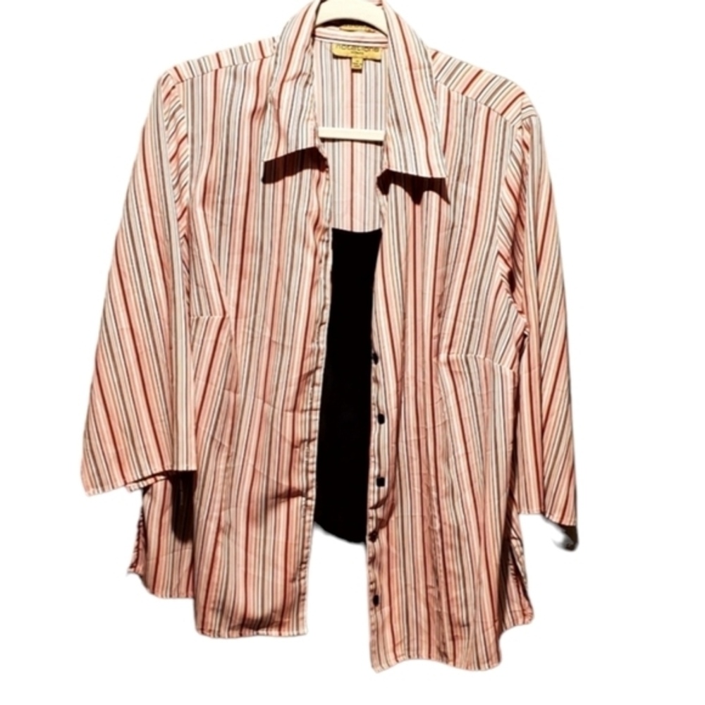 Notations 2 In 1 Striped Pullover Plus Size 1X‎ Blouse Top Women Pre-owned